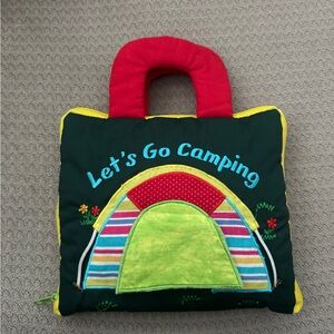 Let's Go Camping Plush Activity Book Tote - Green, Red, Yellow